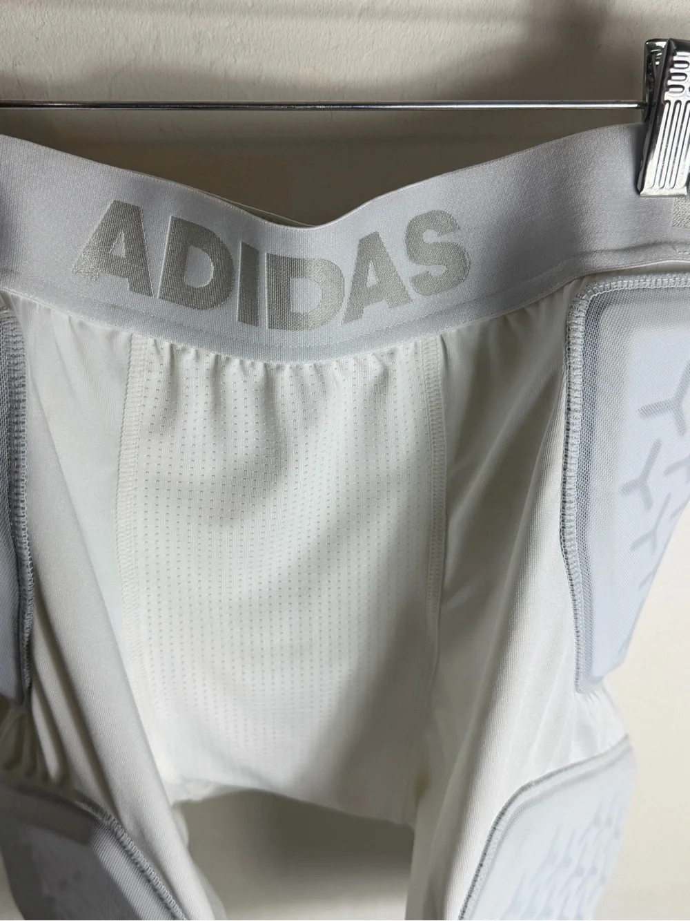 adidas White Men’s Padded Compression football shorts briefs